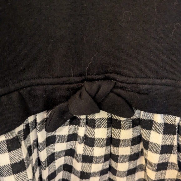 Vineyard Vines Mixed Media Black and white Plaid Sweatshirt Girls Dress - Picture 3 of 10